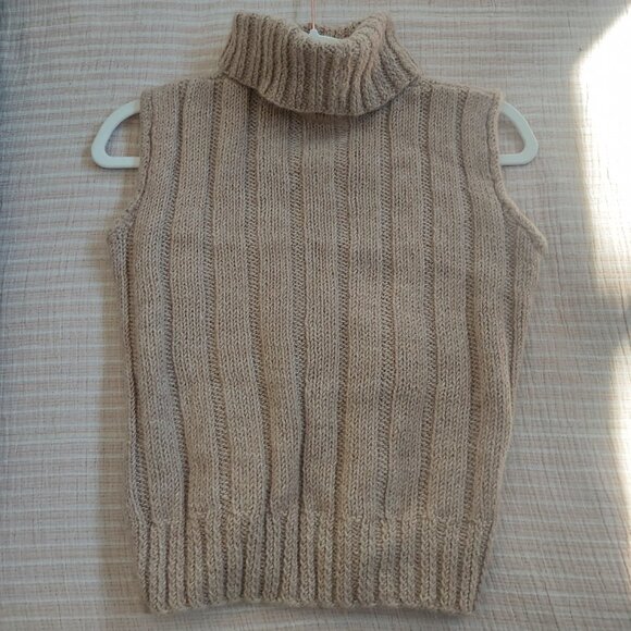 Sweaters - Vintage Wool Turtleneck Sleeveless Sweater